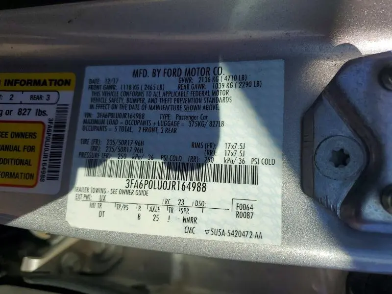 2018 FORD FUSION SE HYBRID  