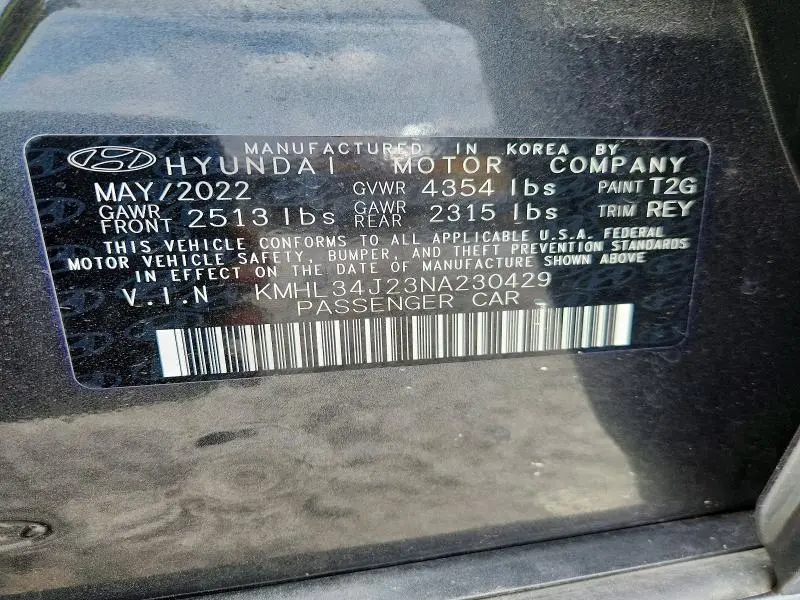 2022 HYUNDAI SONATA LIMITED  