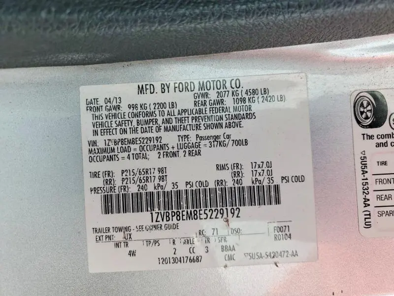 2014 FORD MUSTANG   