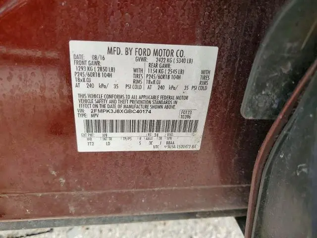 2016 FORD EDGE SEL  