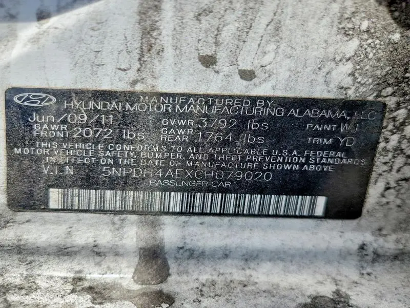 2012 HYUNDAI ELANTRA GLS  