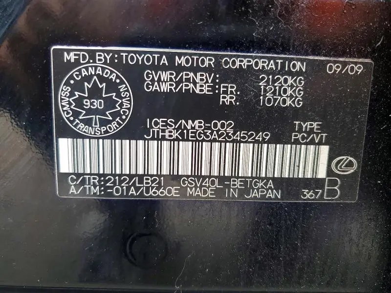 2010 LEXUS ES 350  