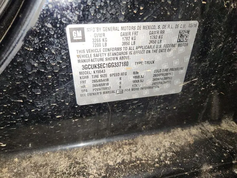 2016 CHEVROLET SILVERADO K1500 LTZ  