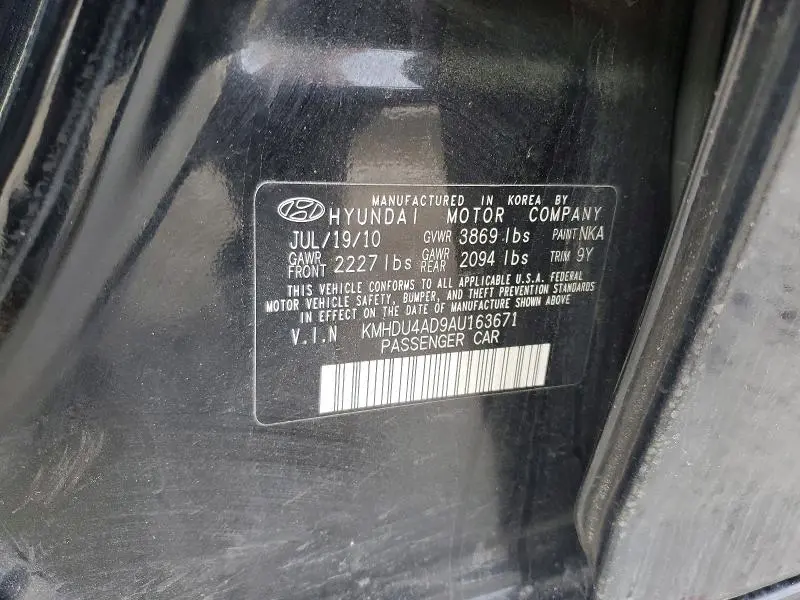 2010 HYUNDAI ELANTRA BLUE  