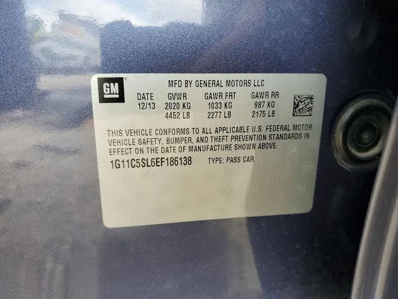 2014 CHEVROLET MALIBU 1LT  