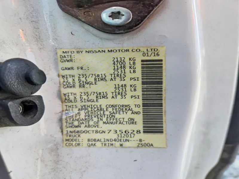 2016 NISSAN FRONTIER S  