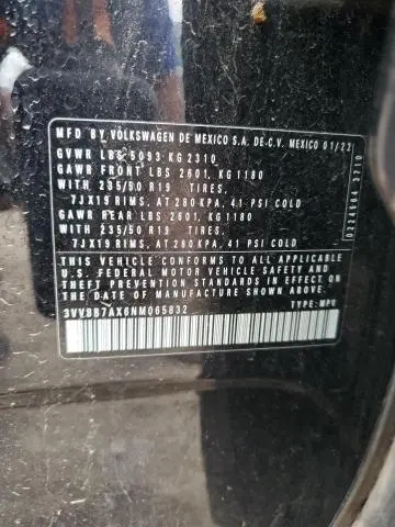 2022 VOLKSWAGEN TIGUAN SE R-LINE BLACK  