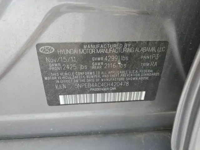 2012 HYUNDAI SONATA GLS  