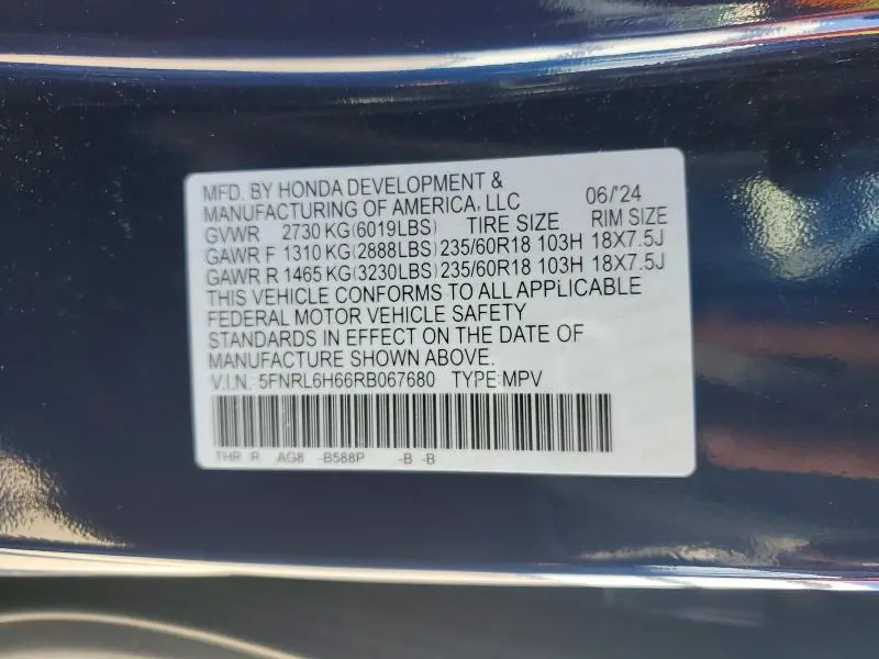 2024 HONDA ODYSSEY EXL  