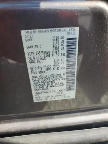 2015 NISSAN MURANO PLATINUM  