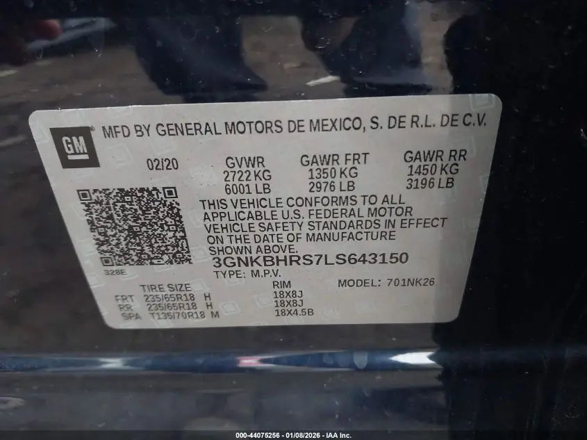 2020 CHEVROLET BLAZER AWD 2LT