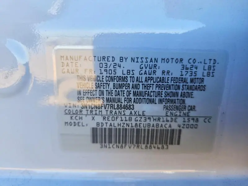 2024 NISSAN VERSA SR  