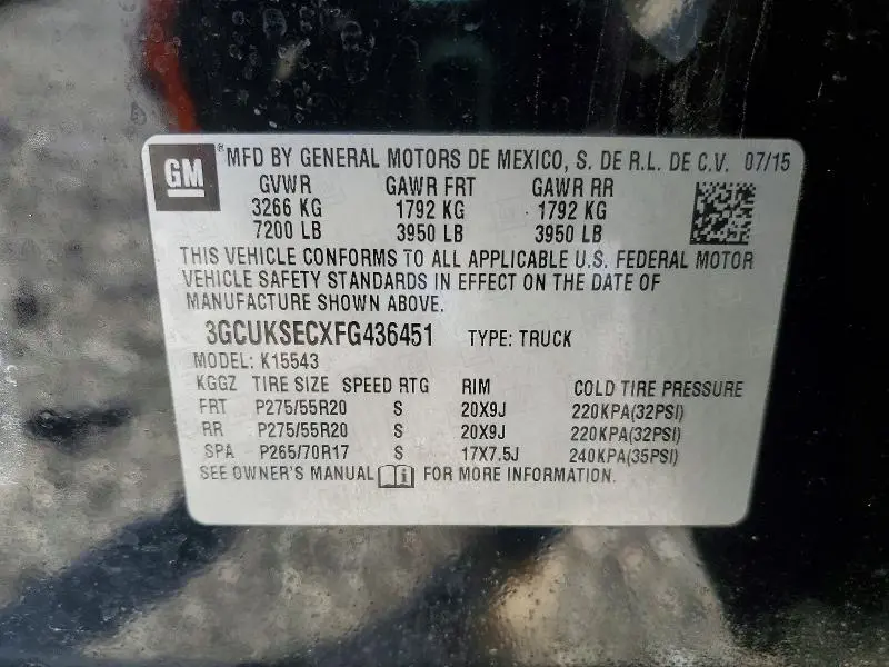 2015 CHEVROLET SILVERADO K1500 LTZ  