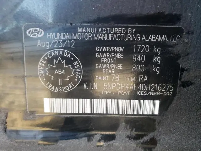 2013 HYUNDAI ELANTRA GLS  