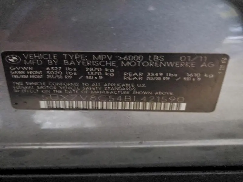 2011 BMW X5 XDRIVE50I  