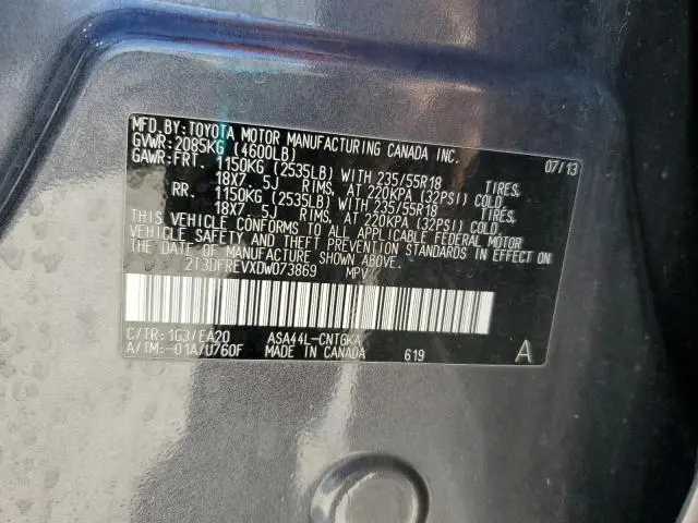 2013 TOYOTA RAV4 LIMITED  