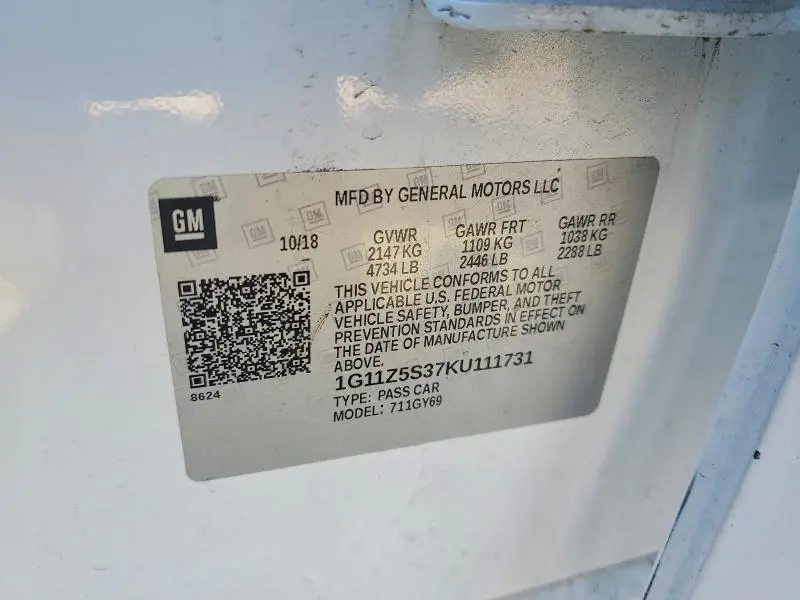 2019 CHEVROLET IMPALA LT  