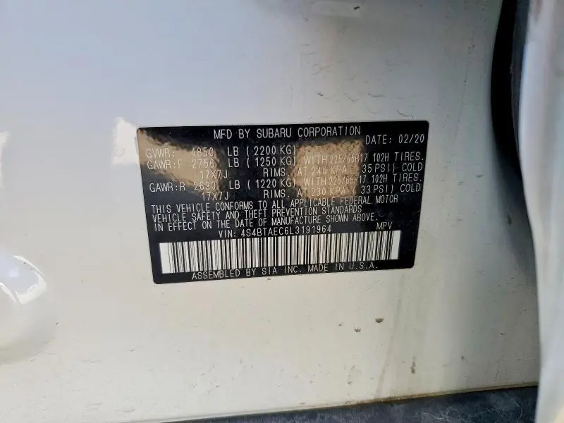 2020 SUBARU OUTBACK PREMIUM  