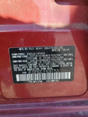 2015 SUBARU XV CROSSTREK 2.0 PREMIUM  