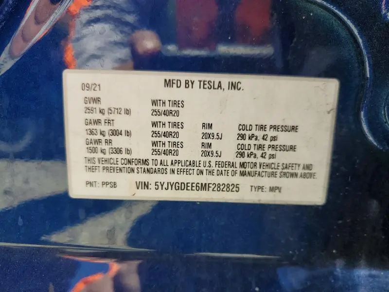 2021 TESLA MODEL Y   
