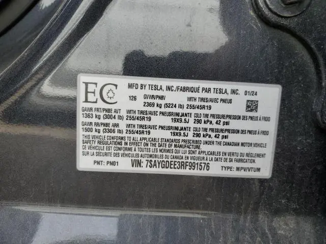 2024 TESLA MODEL Y   