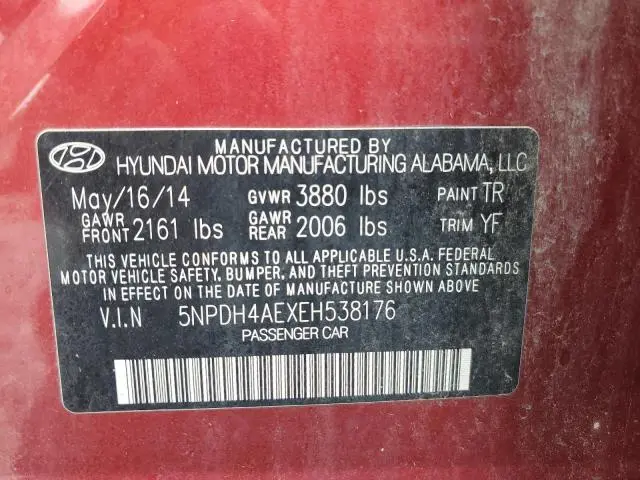2014 HYUNDAI ELANTRA SE  