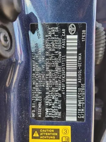 2016 TOYOTA CAMRY LE  