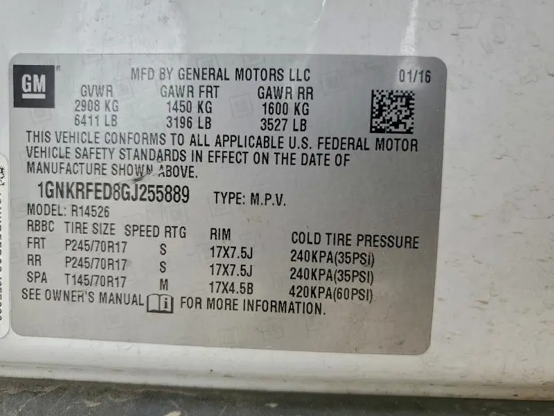 2016 CHEVROLET TRAVERSE LS  