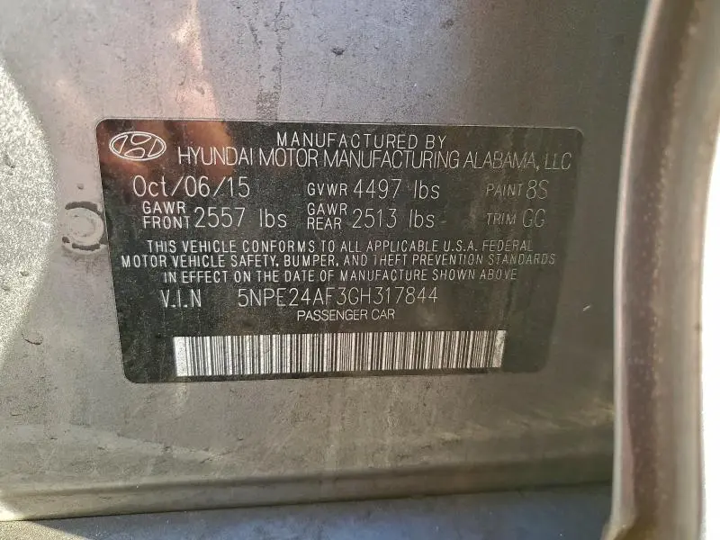 2016 HYUNDAI SONATA SE  