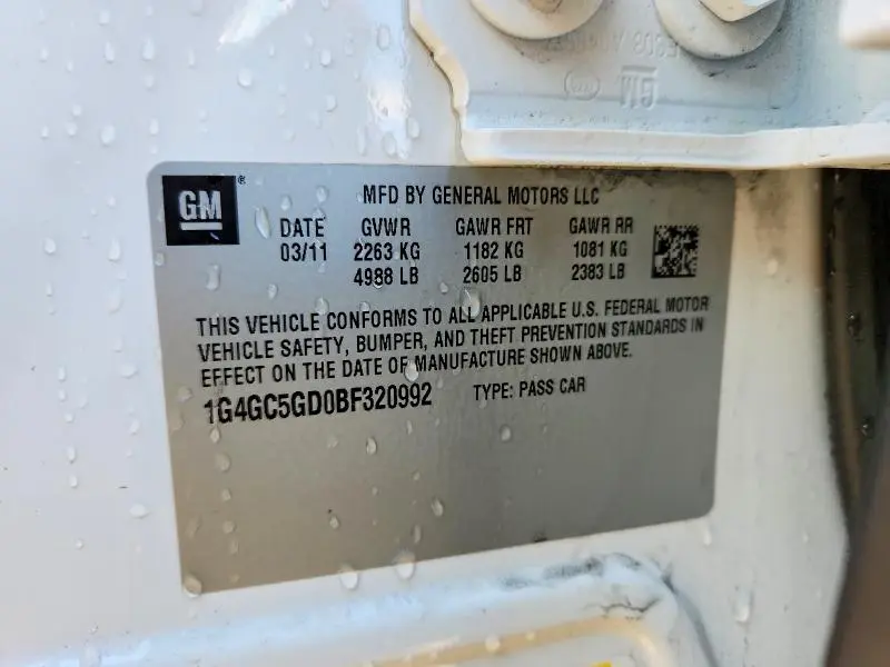 2011 BUICK LACROSSE CXL  