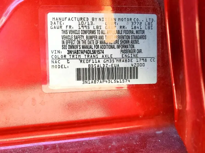 2013 NISSAN SENTRA S  