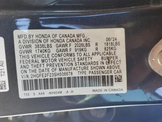 2025 HONDA CIVIC LX  