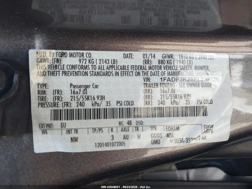 2014 FORD FOCUS SE