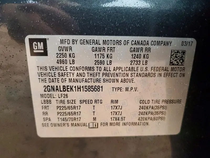 2017 CHEVROLET EQUINOX LS  