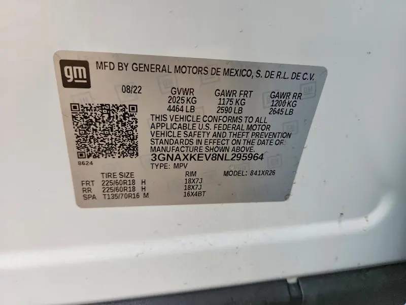 2022 CHEVROLET EQUINOX LT  