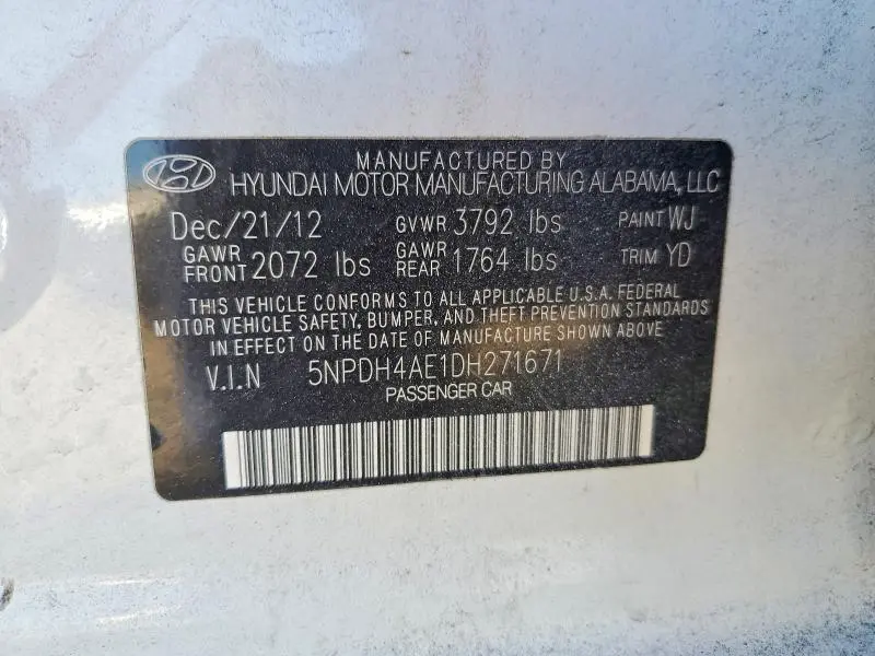 2013 HYUNDAI ELANTRA GLS  