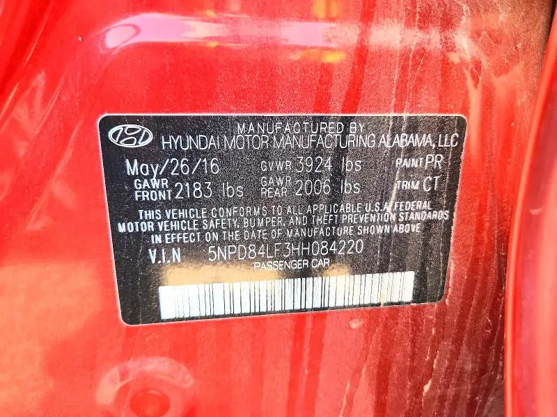 2017 HYUNDAI ELANTRA LIMITED  