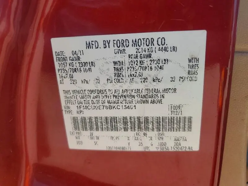 2011 FORD ESCAPE LIMITED  