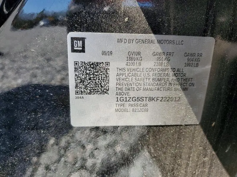 2019 CHEVROLET MALIBU RS  