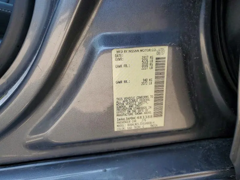 2017 NISSAN ALTIMA 2.5 SV  