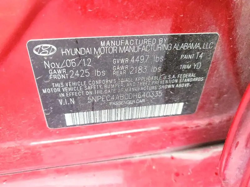 2013 HYUNDAI SONATA LIMITED 2.0T  