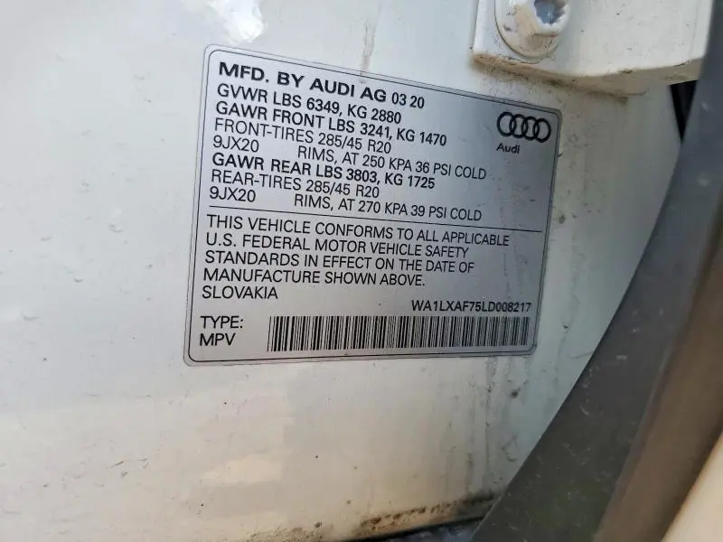 2020 AUDI Q7 PREMIUM PLUS  