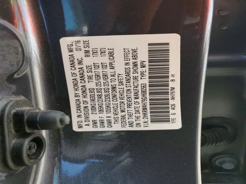 2016 HONDA CR-V EXL  