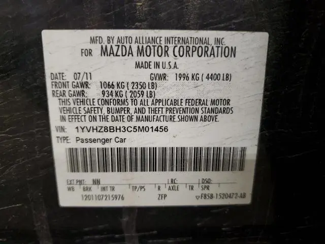 2012 MAZDA 6 I  
