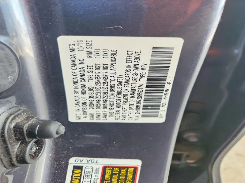 2016 HONDA CR-V EXL  