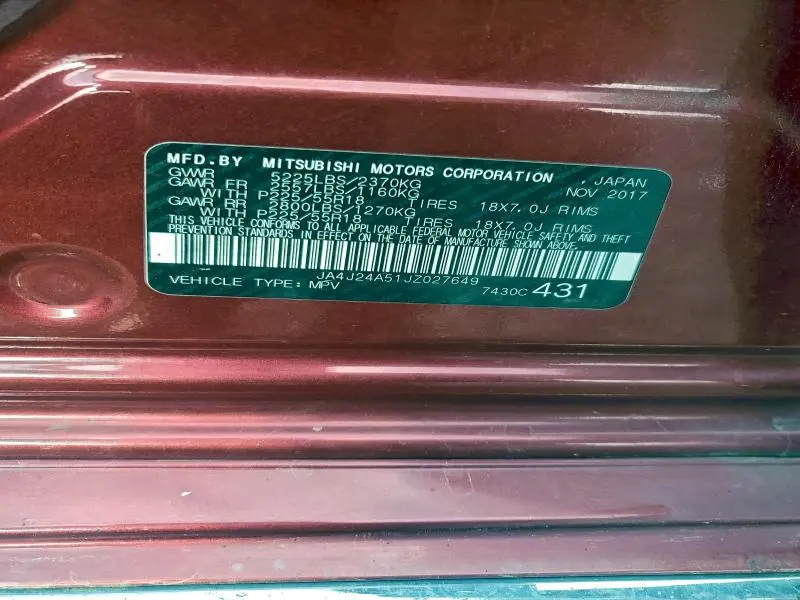 2018 MITSUBISHI OUTLANDER SE  