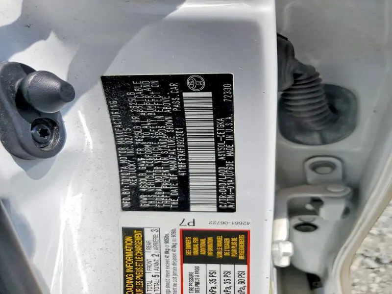 2015 TOYOTA CAMRY XLE  