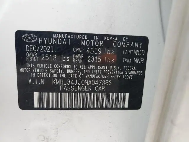 2022 HYUNDAI SONATA HYBRID  