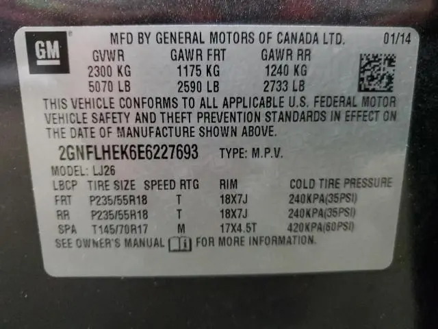 2014 CHEVROLET EQUINOX LTZ  
