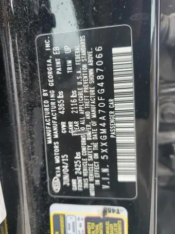2015 KIA OPTIMA LX  